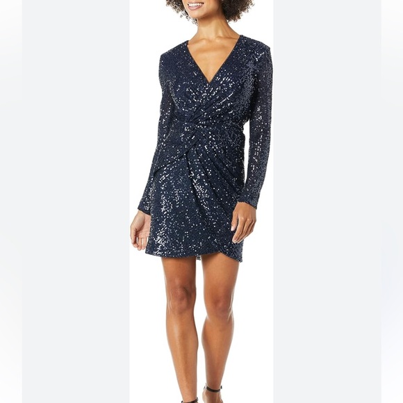 Parker Dresses & Skirts - Parker philippa fully beaded long sleeve dress in navy